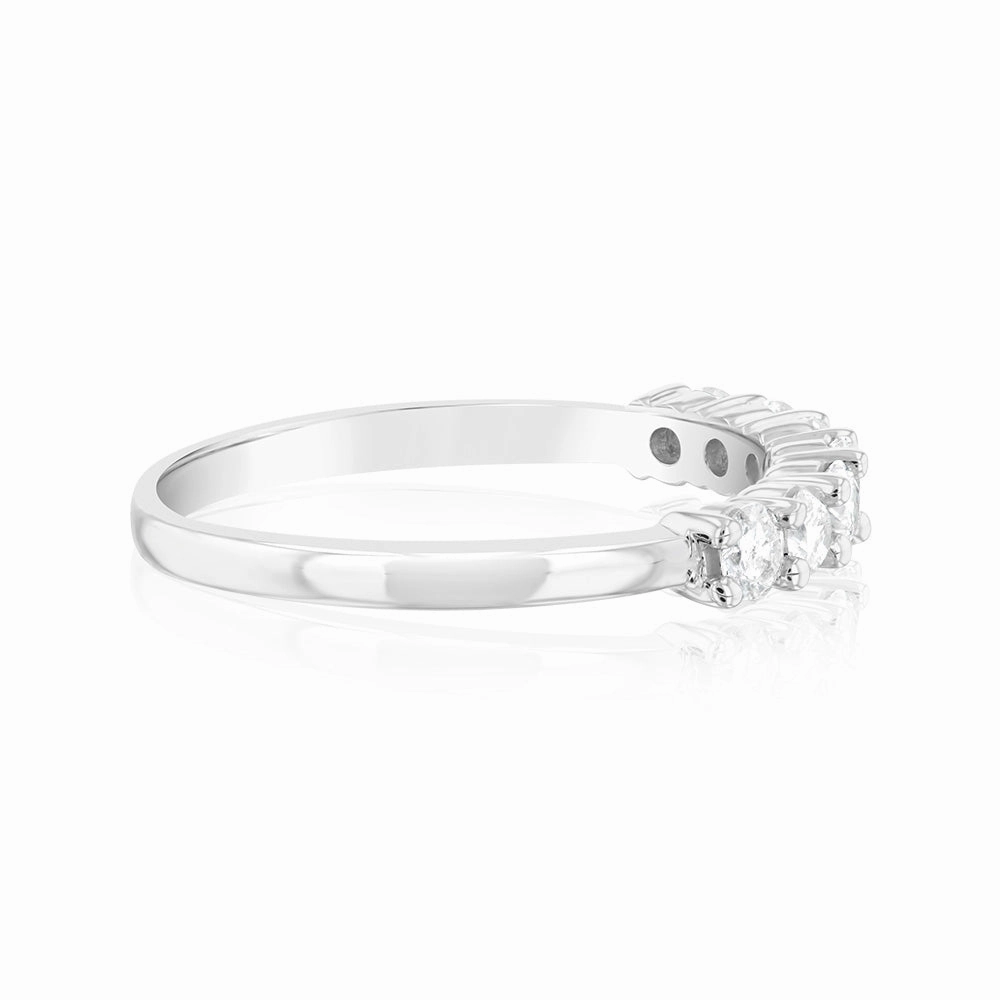 10ct White Gold 0.45 Carat Diamond Eternity Ring with 7Round Brilliant Cut Diamonds