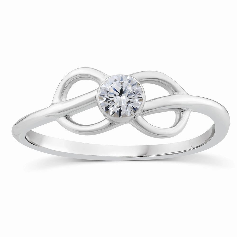 10ct White Gold Luminesce Lab Grown Infinity 0.23 Carat Diamond Ring  Size N