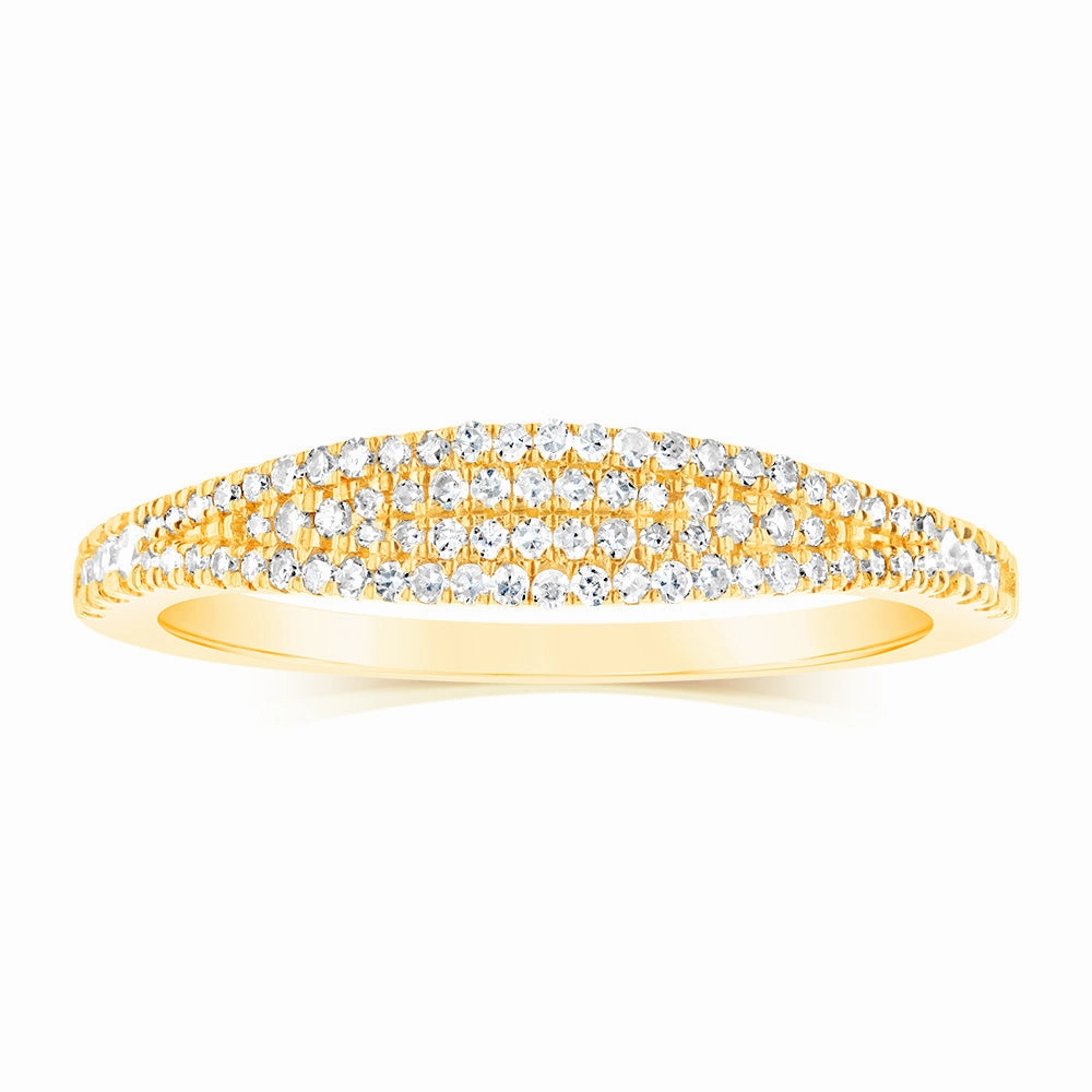 10ct Yellow Gold Fancy Ring in 1/5 Carat Natural Diamonds