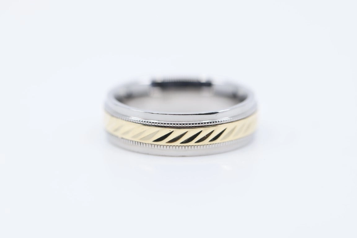 10K Yellow Gold & Stainless Steel Band Size 12 (9g)