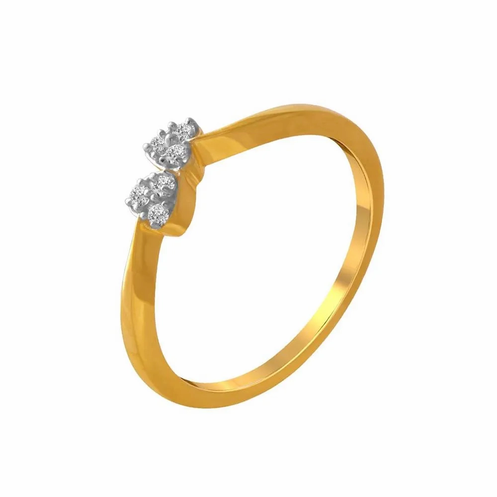 14 K Gold  Dual  Heart Ring