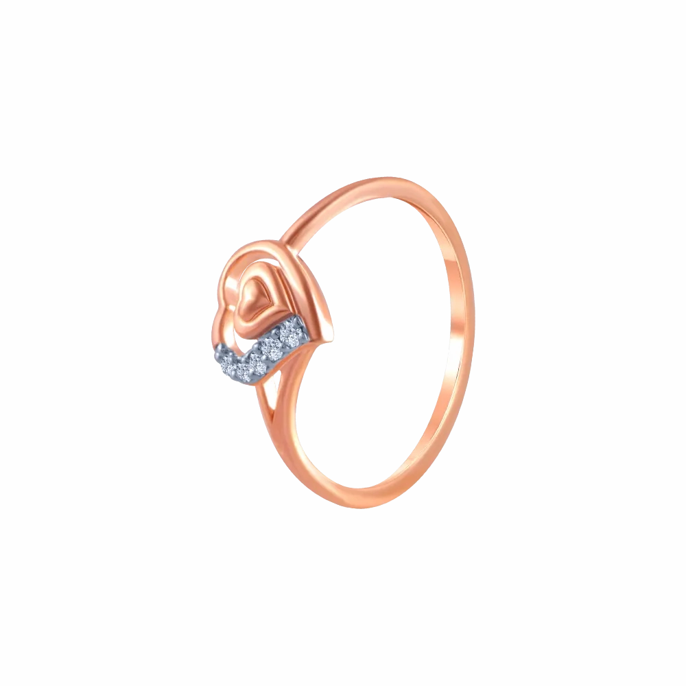 14k (585) Rose Gold And Diamond Ring For Women