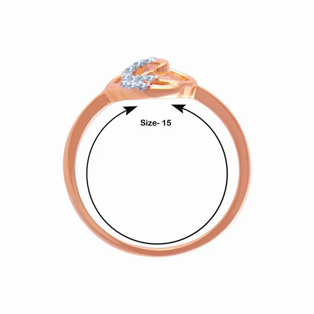 14k (585) Rose Gold And Diamond Ring For Women