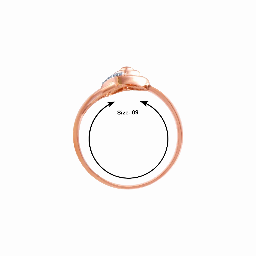 14k (585) Rose Gold And Diamond Ring For Women