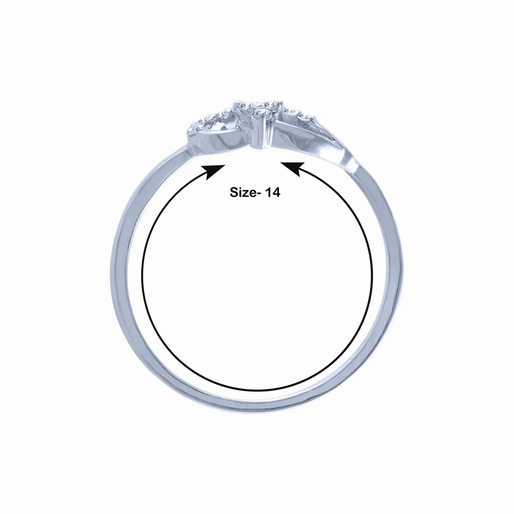 14k (585) White Gold And Diamond Ring For Women