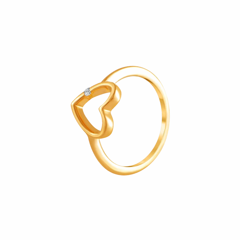 14k (585) Yellow Gold And Diamond Ring For Women