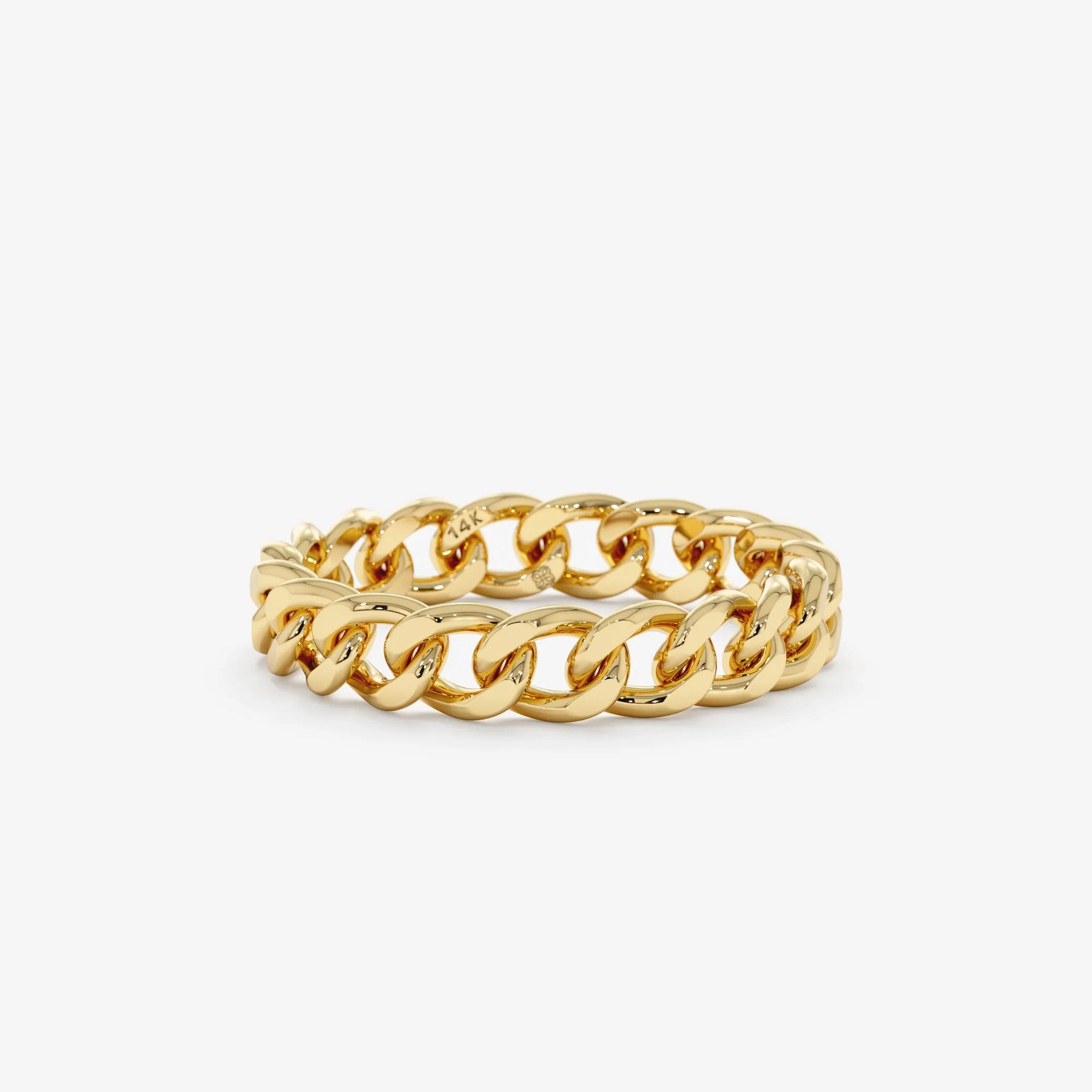 14k Gold Cuban Chain Ring, Mira