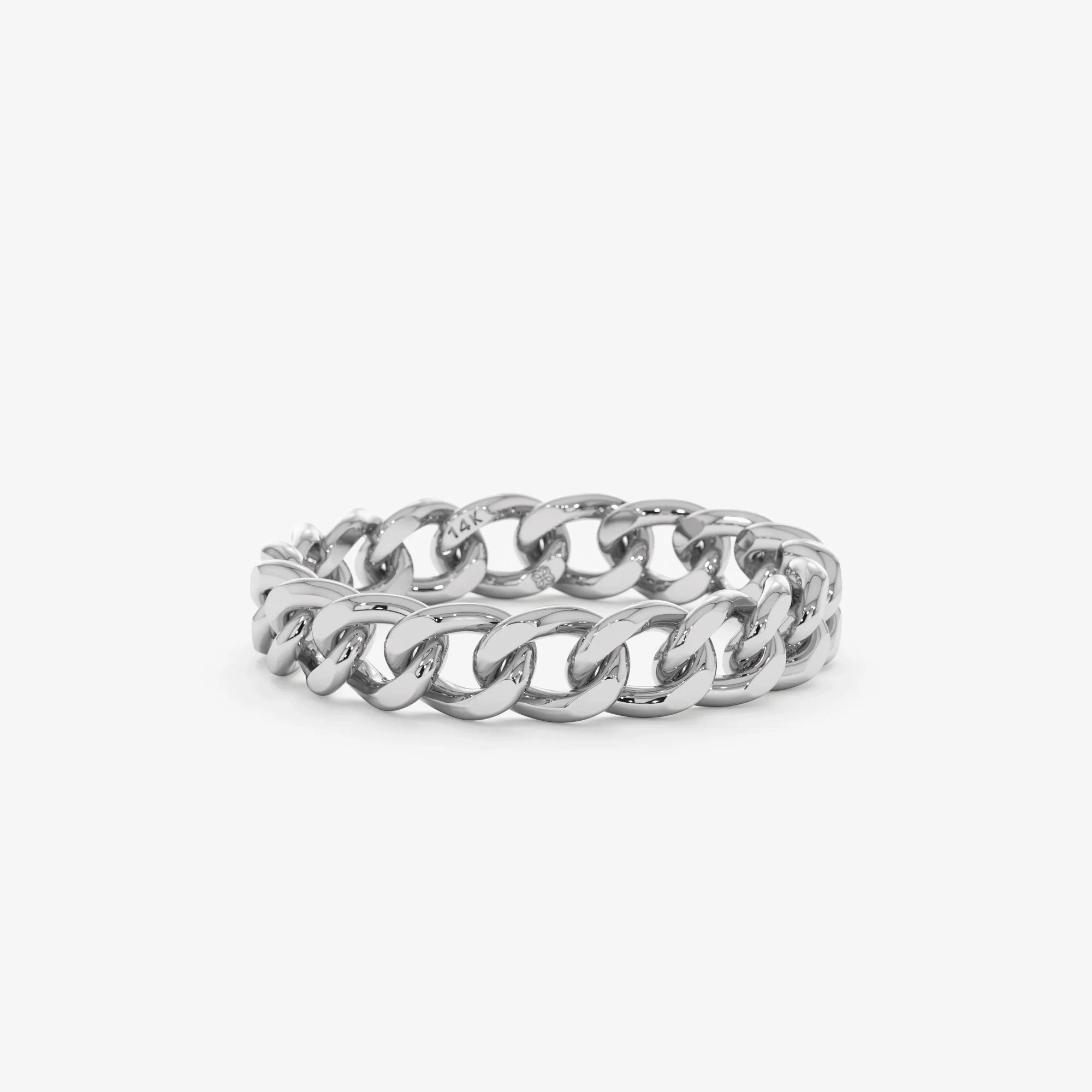 14k Gold Cuban Chain Ring, Mira