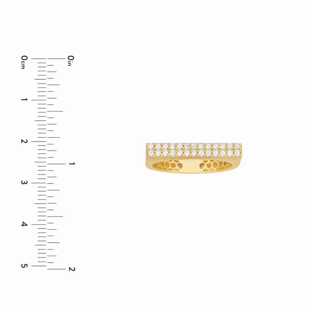 14k Gold Diamond Bar Ring