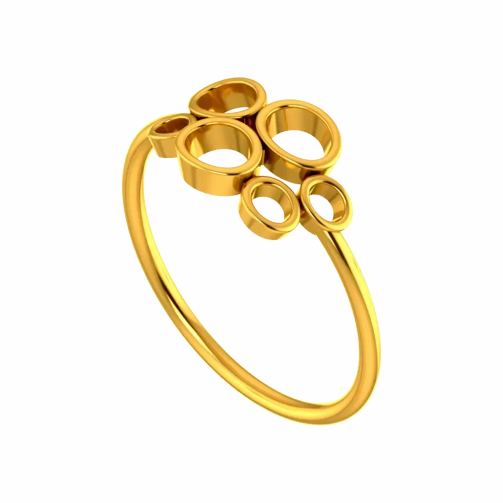 14k Gold Ring With Circular Detailing From Amazea Collection