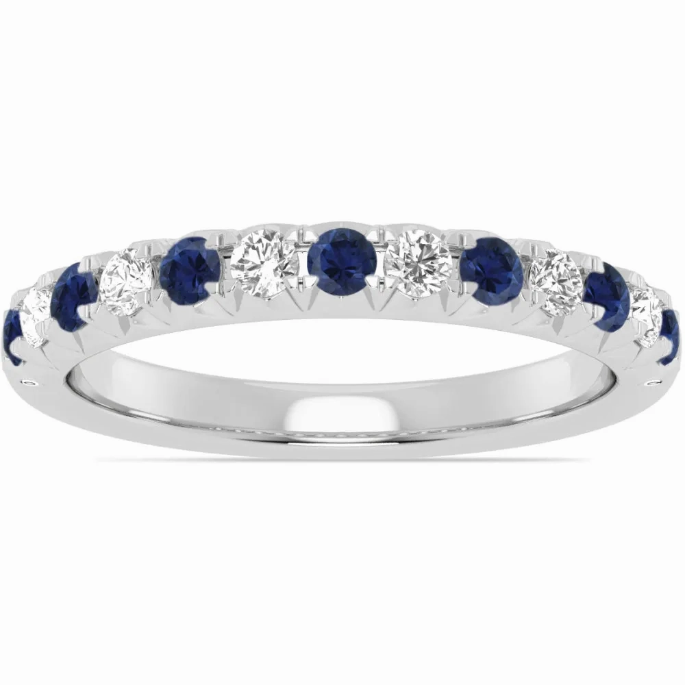 14k Gold Sapphire and Diamond Band