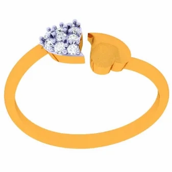 14k Little Heart Connection Ring