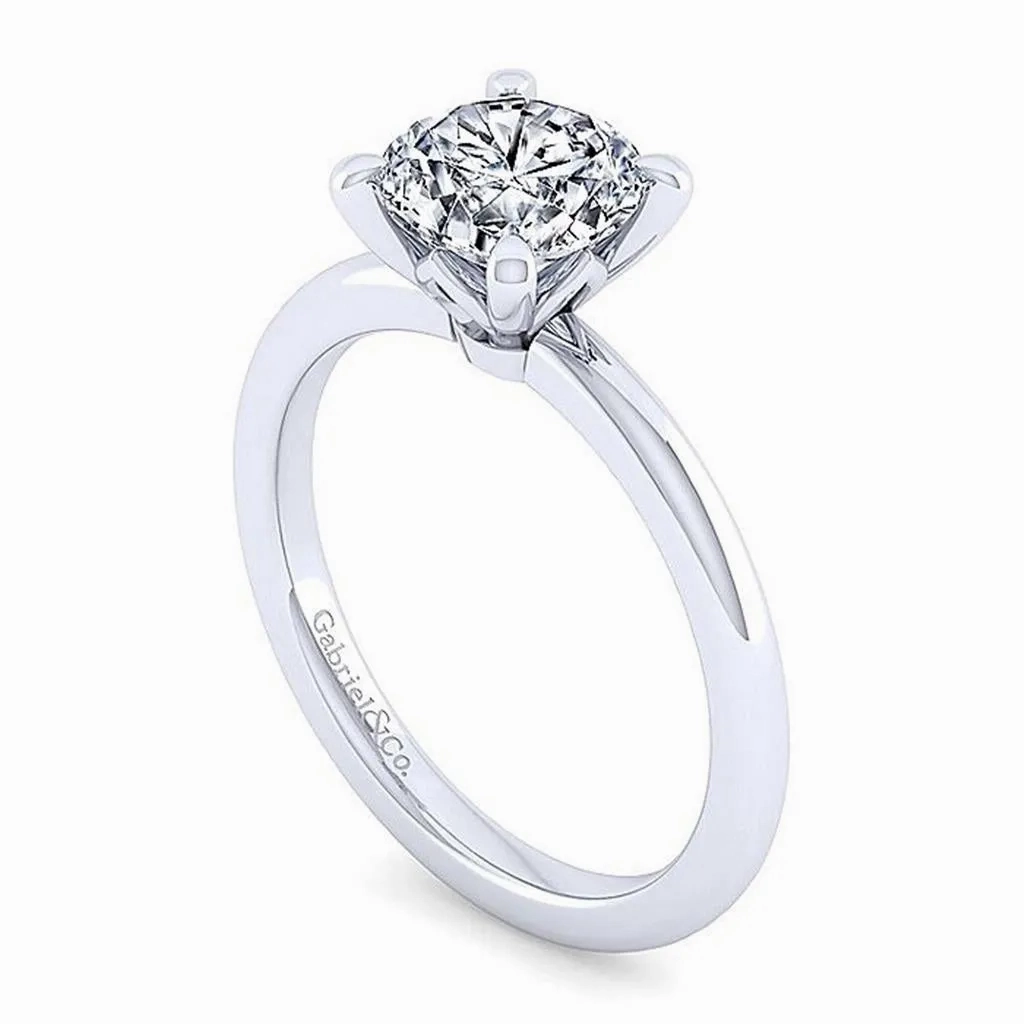 14K White Gold 'Ali' Round Diamond Engagement Ring