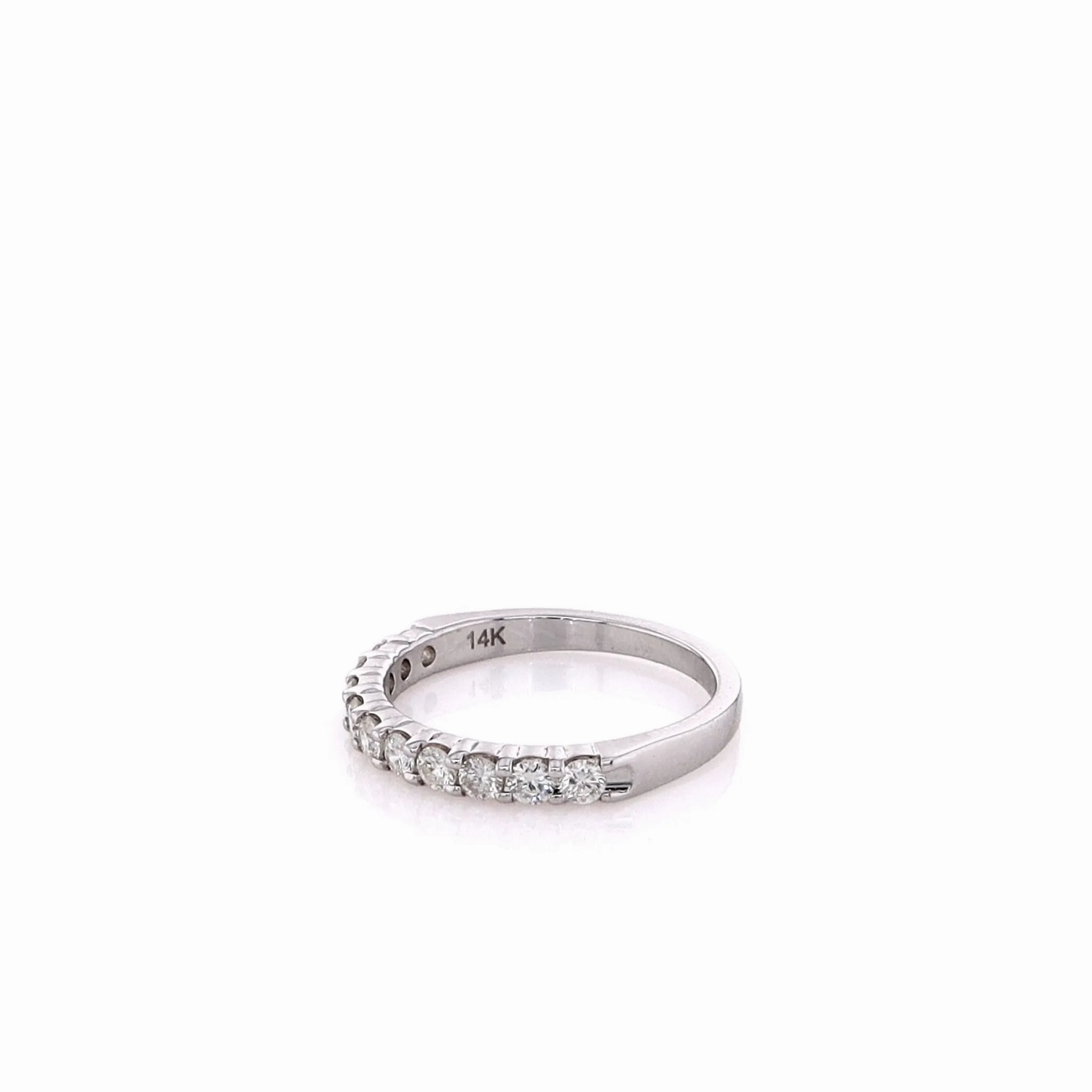 14k White Gold Diamond Wedding Band