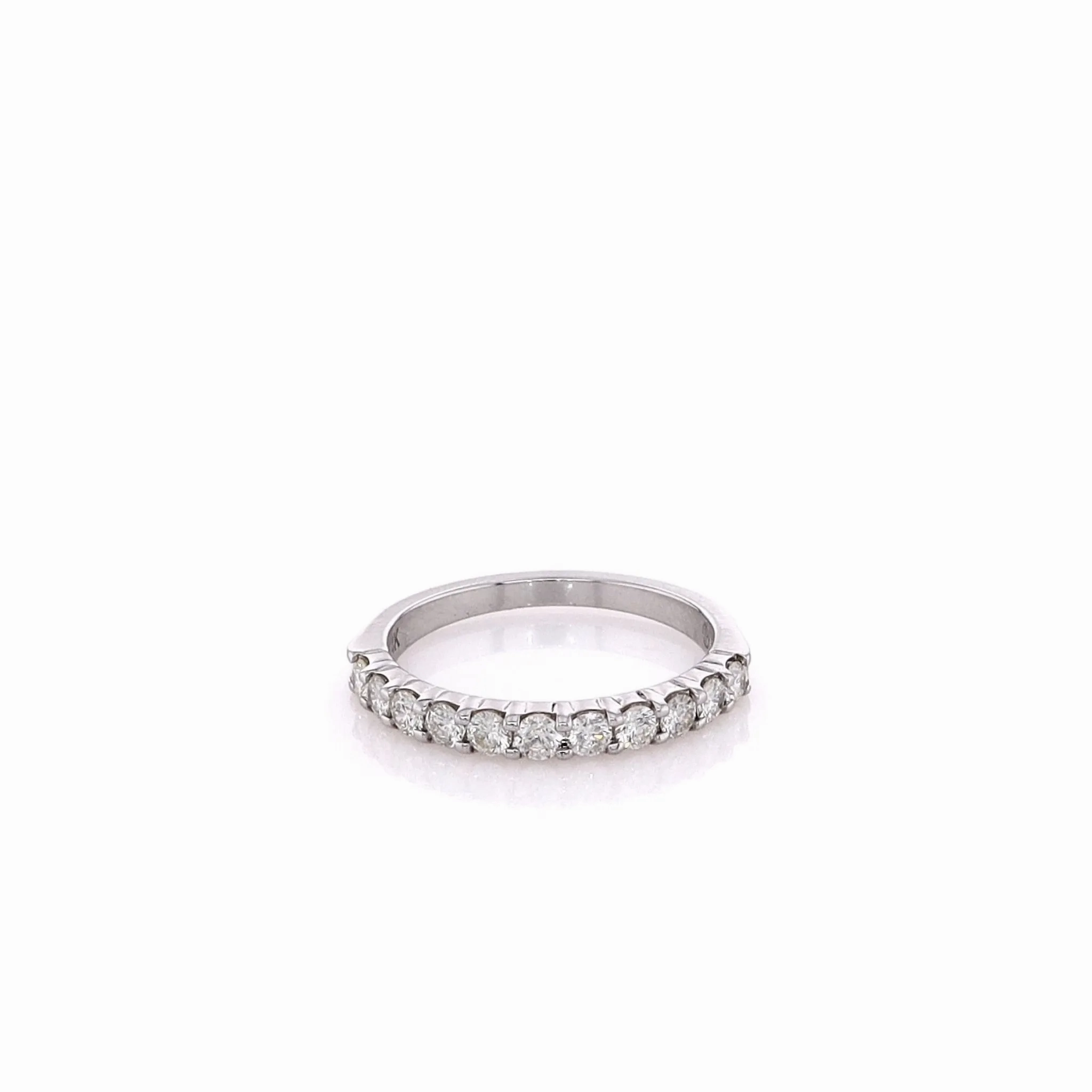 14k White Gold Diamond Wedding Band