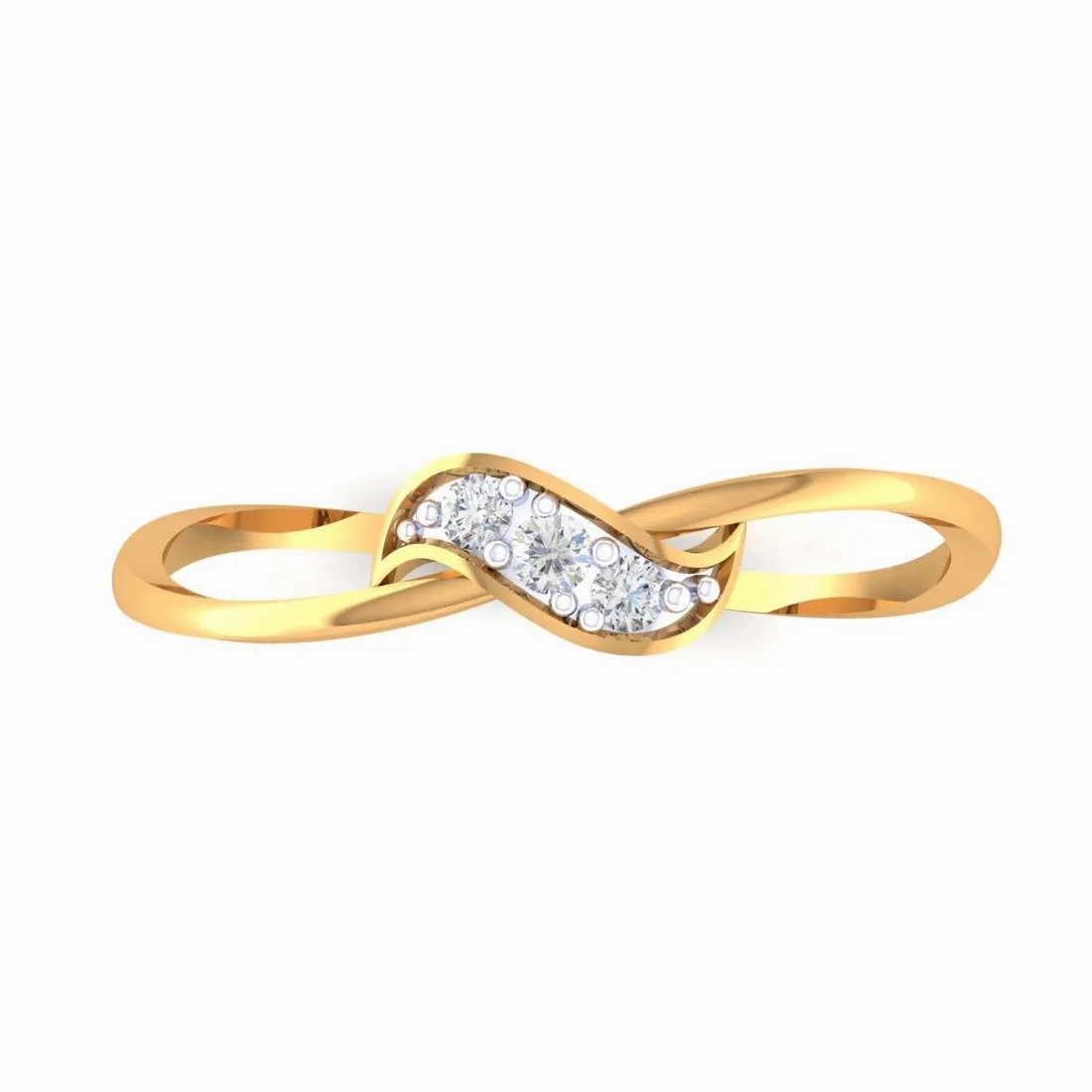14K Yellow Gold Graceful Diamond Ring for Women - Elegant &amp; Charming