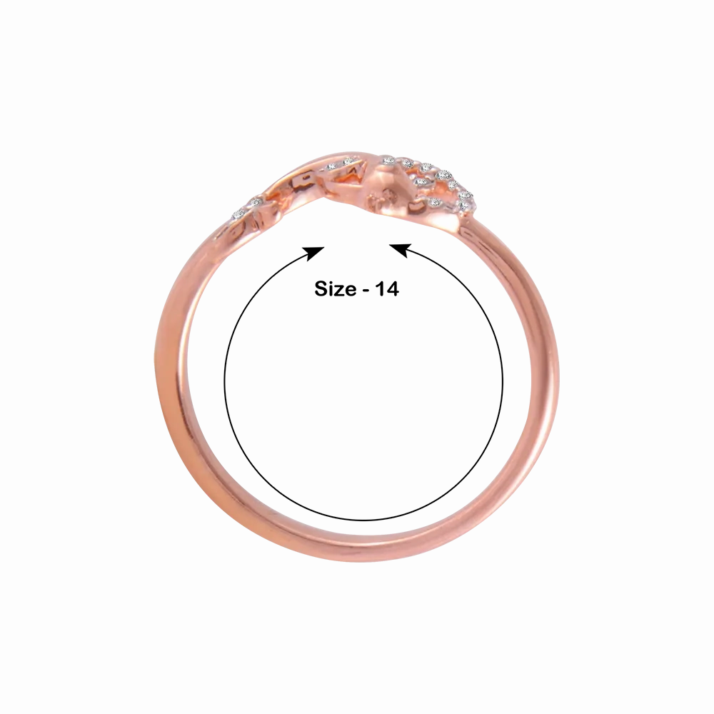 14KT (585) Rose Gold And Diamond Ring For Women