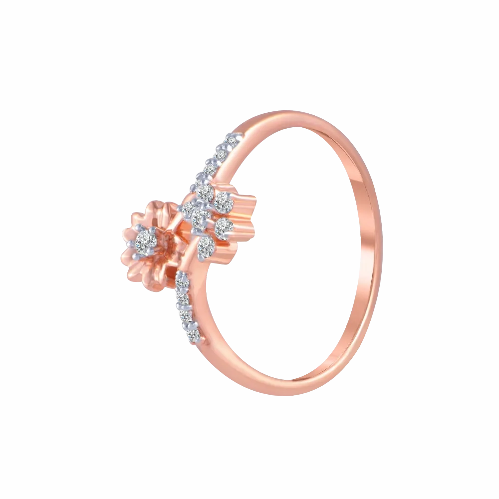 14KT (585) Rose Gold And Diamond Ring For Women