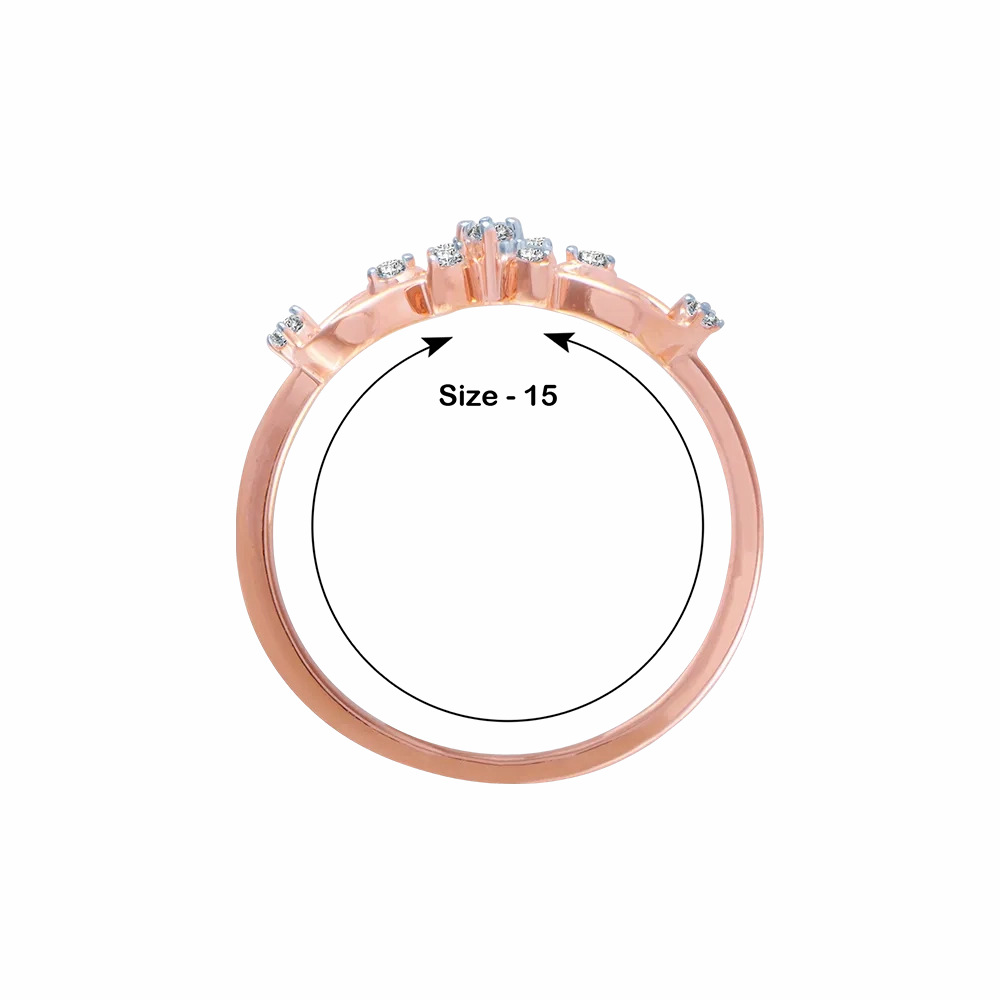 14KT (585) Rose Gold And Diamond Ring For Women