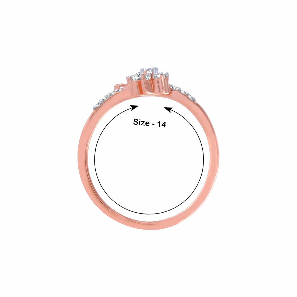 14KT (585) Rose Gold And Diamond Ring For Women