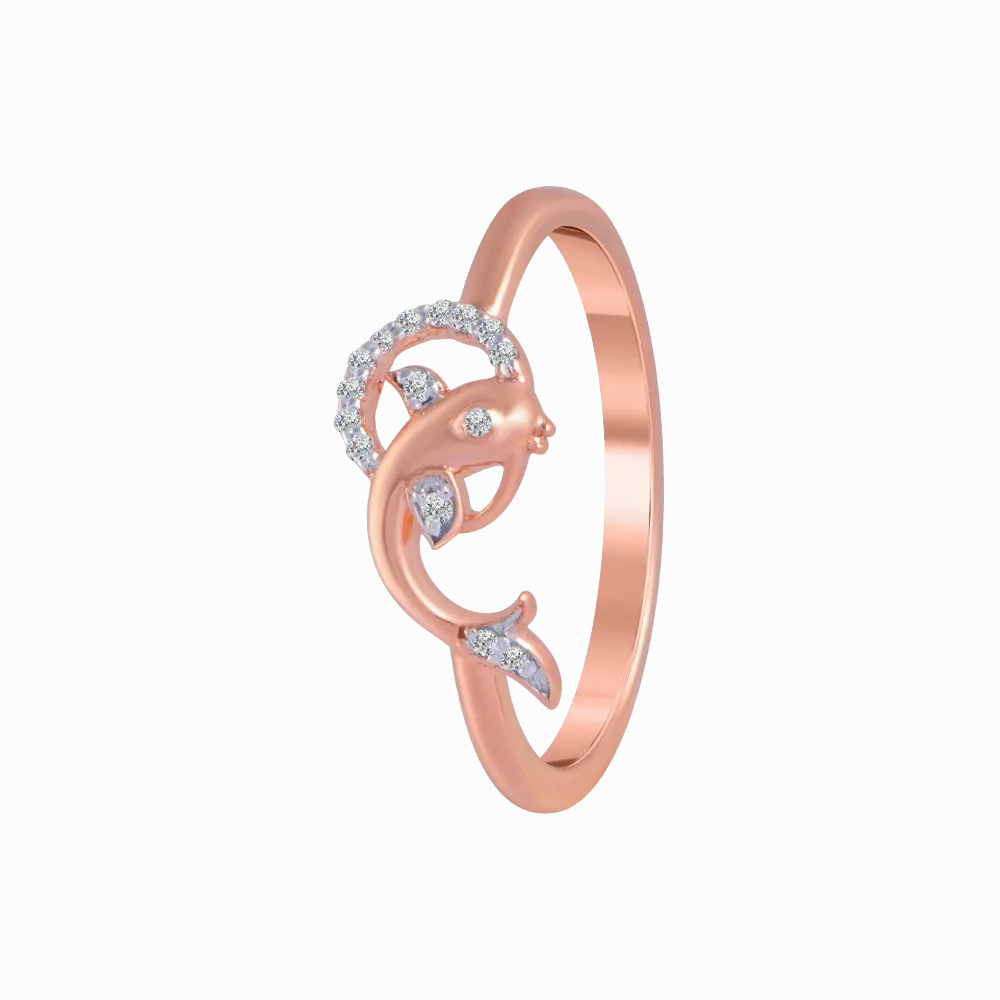 14KT (585) Rose Gold And Diamond Ring For Women