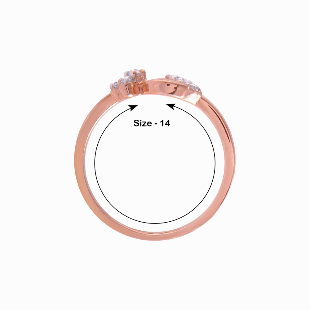 14KT (585) Rose Gold And Diamond Ring For Women