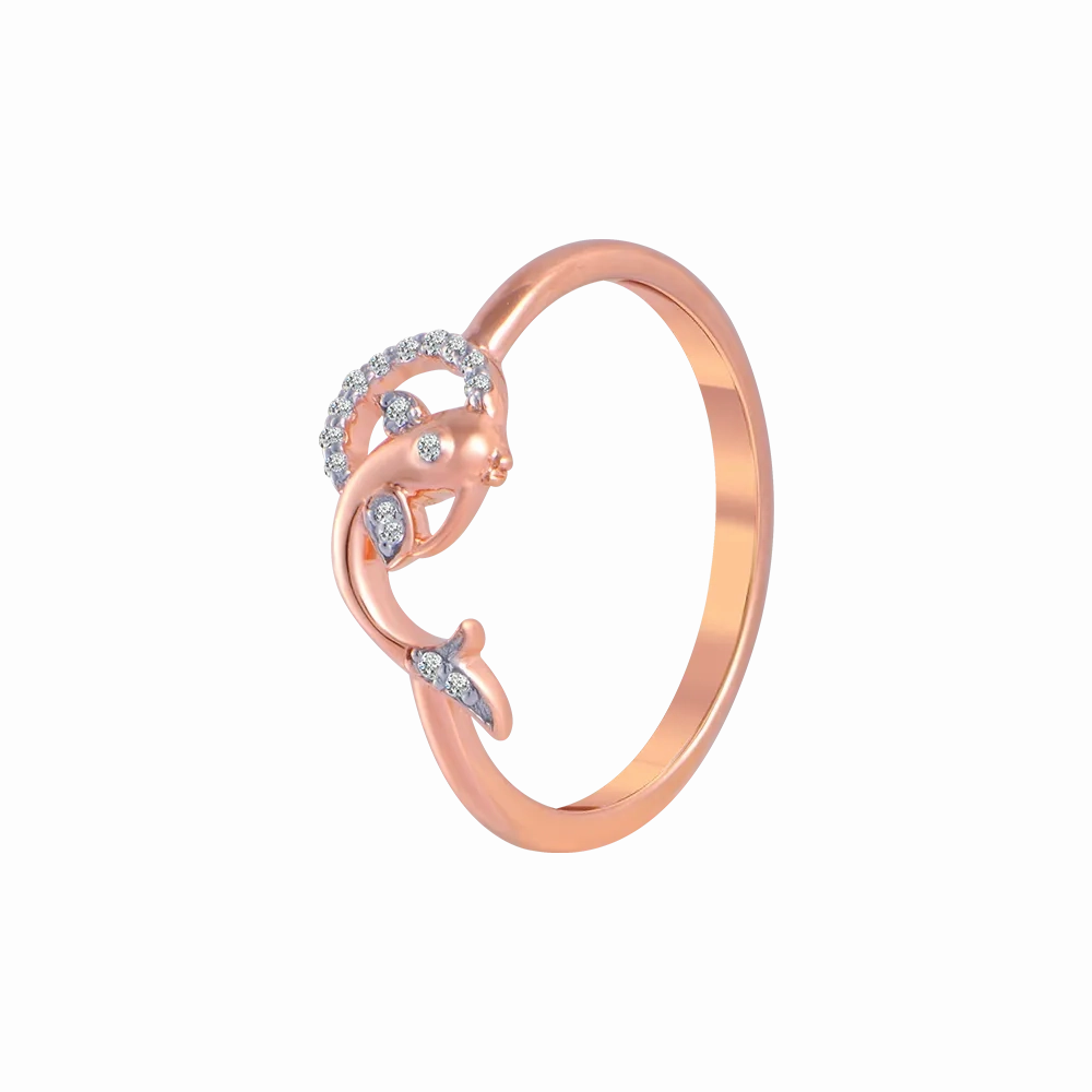 14KT (585) Rose Gold And Diamond Ring For Women
