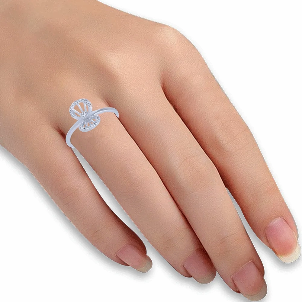 14KT (585) White Gold And Diamond Ring For Women