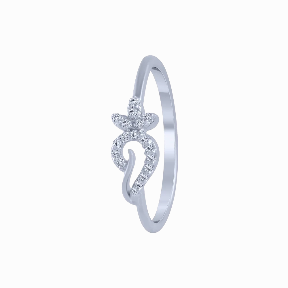 14KT (585) White Gold And Diamond Ring For Women