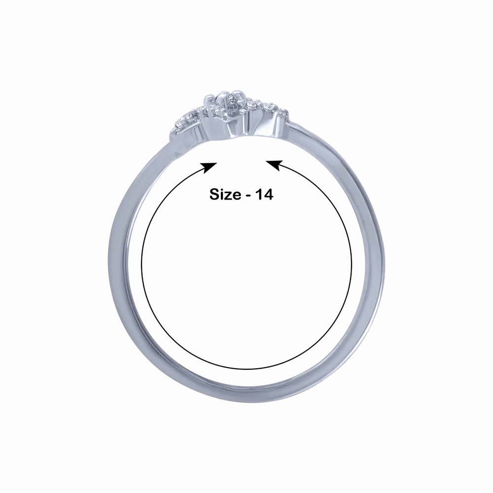 14KT (585) White Gold And Diamond Ring For Women