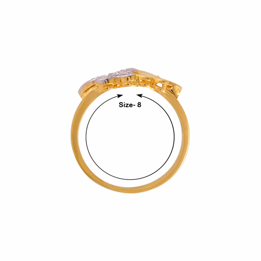 14KT (585) Yellow Gold And American Diamond Ring For Women