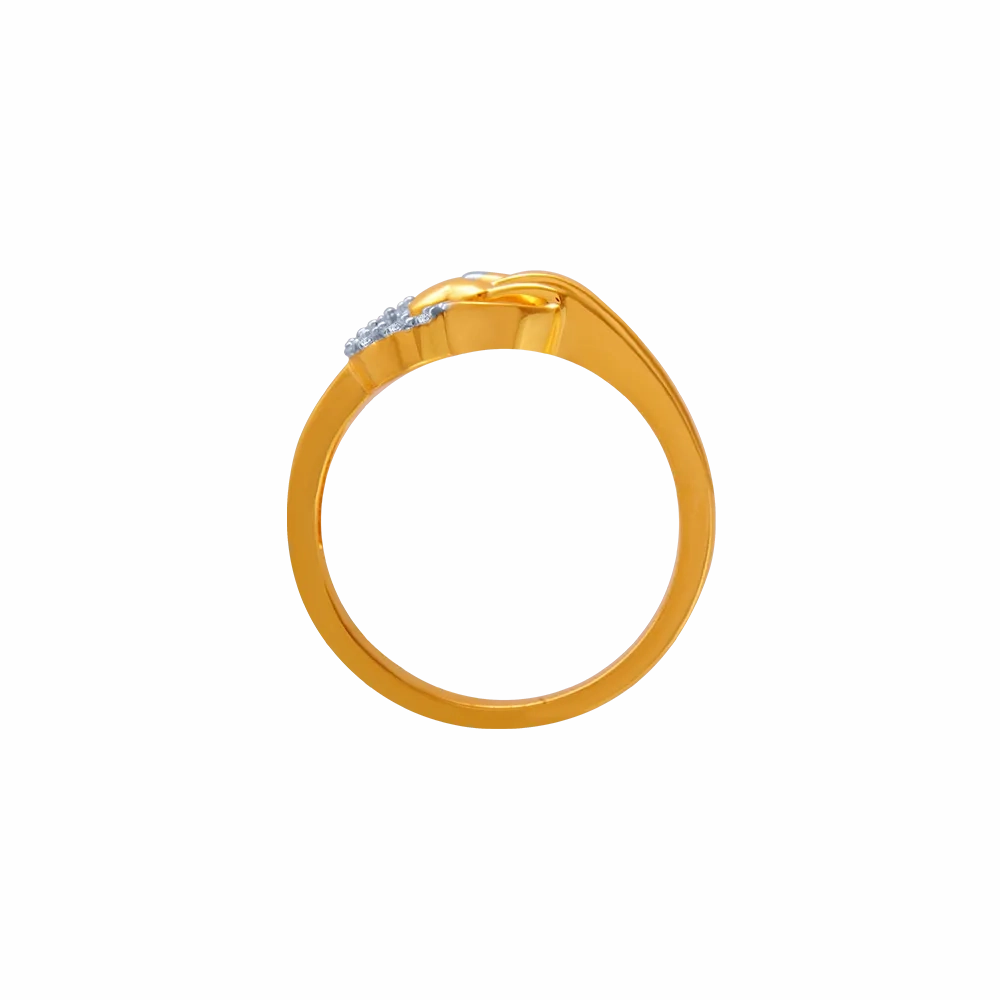 14KT (585) Yellow Gold And American Diamond Ring For Women