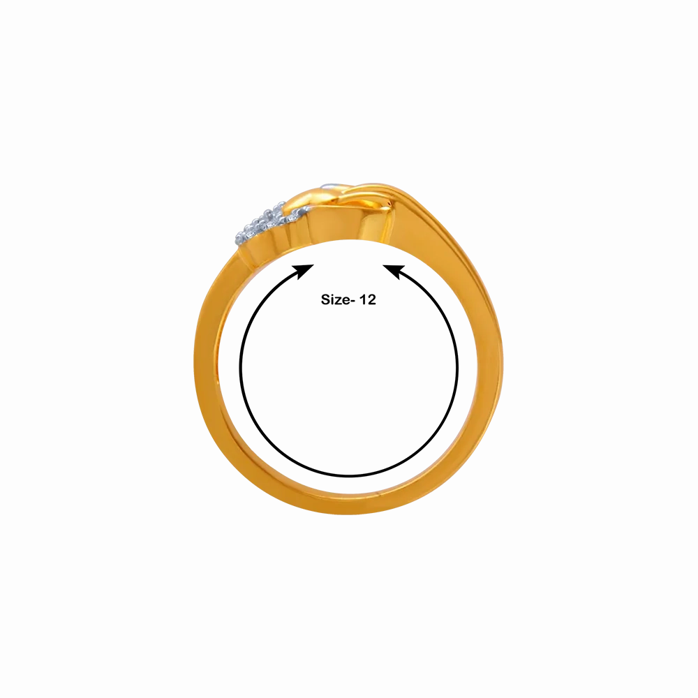 14KT (585) Yellow Gold And American Diamond Ring For Women