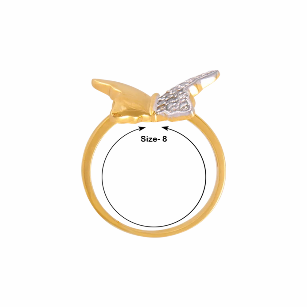 14KT (585) Yellow Gold And American Diamond Ring For Women