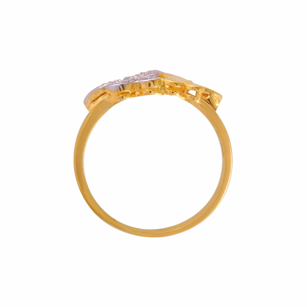 14KT (585) Yellow Gold And American Diamond Ring For Women