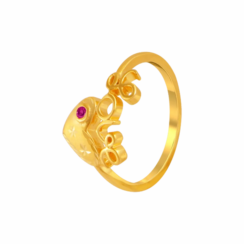14KT (585) Yellow Gold And American Diamond Ring For Women