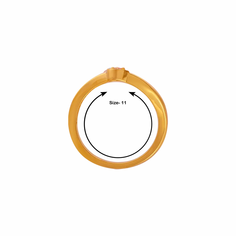 14KT (585) Yellow Gold And American Diamond Ring For Women
