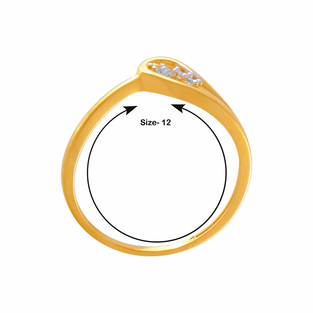 14KT (585) Yellow Gold And American Diamond Ring For Women