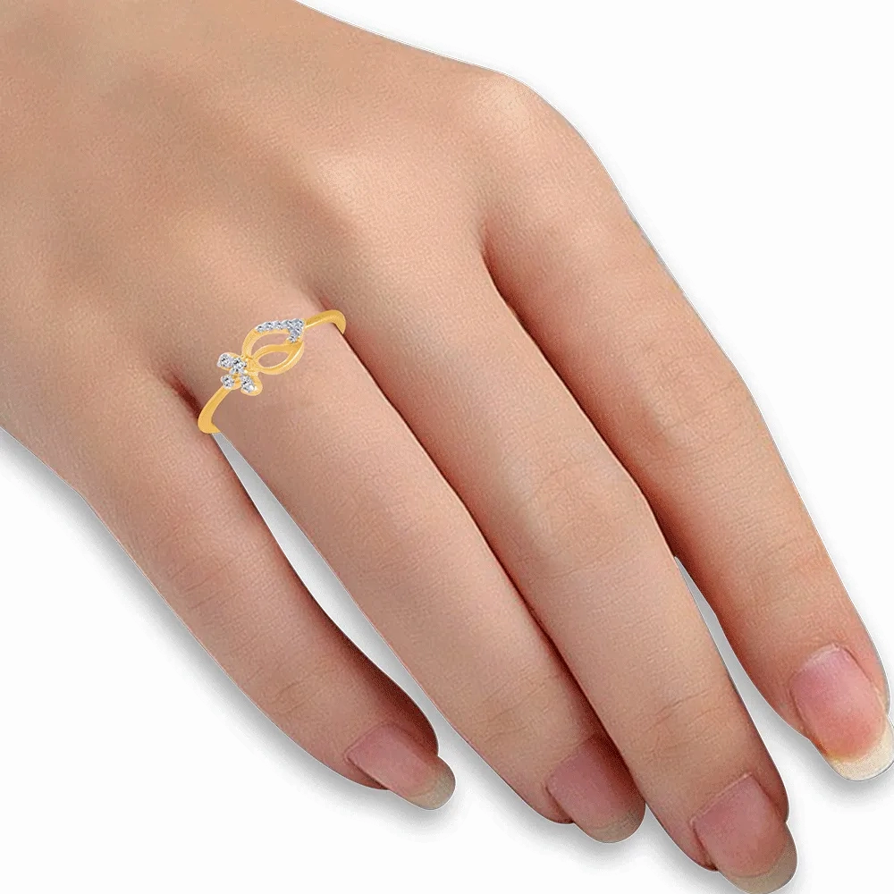 14KT (585) Yellow Gold And Diamond Ring For Women