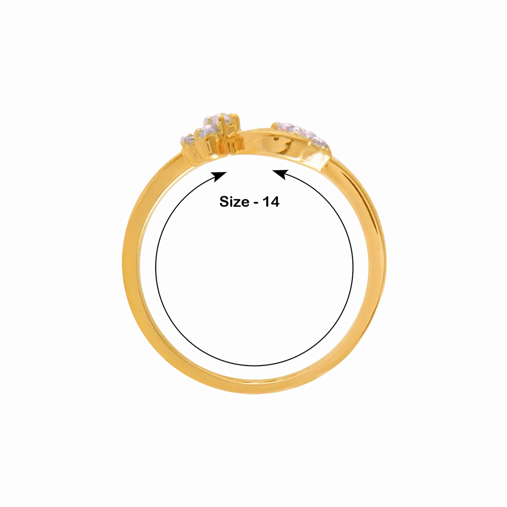14KT (585) Yellow Gold And Diamond Ring For Women