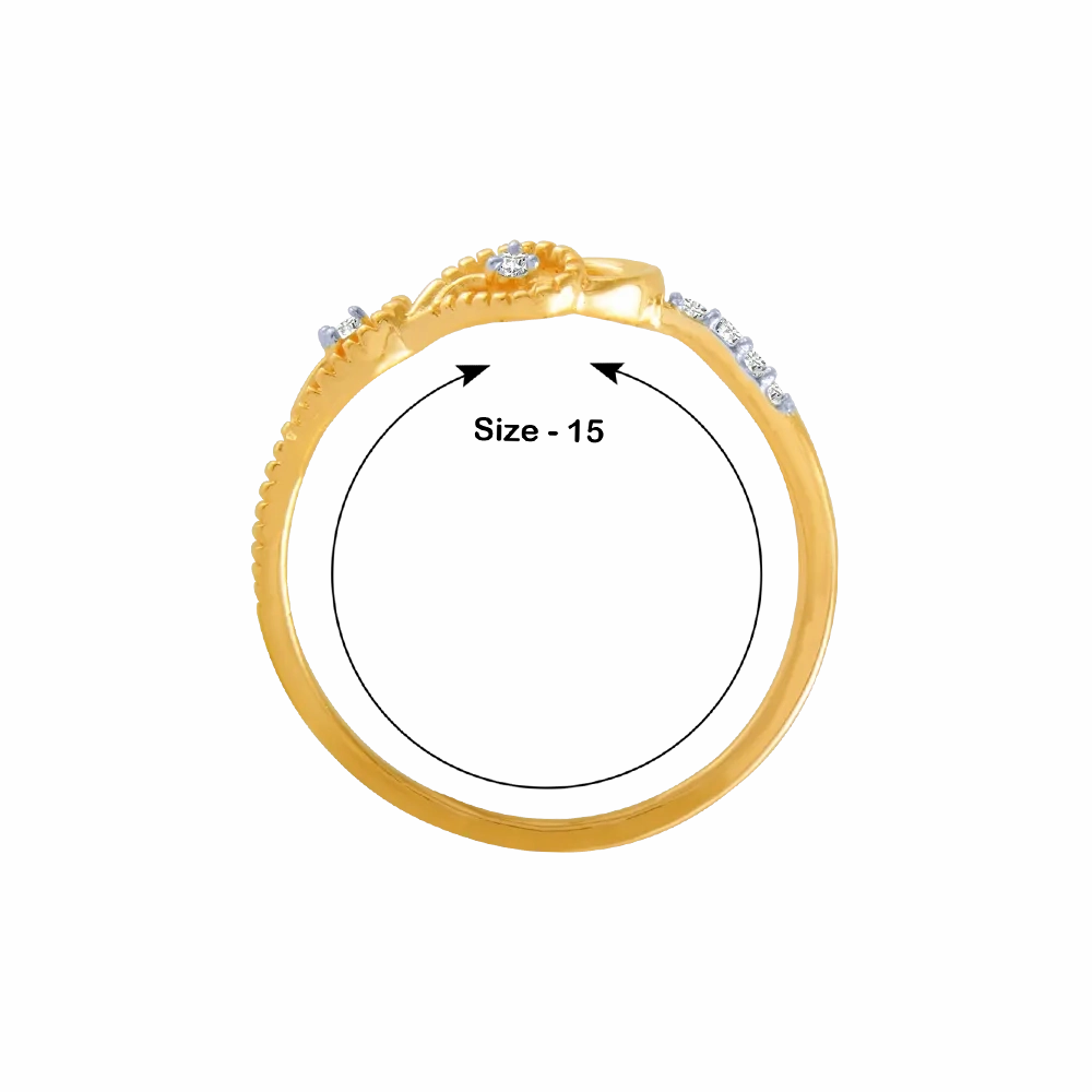 14KT (585) Yellow Gold And Diamond Ring For Women