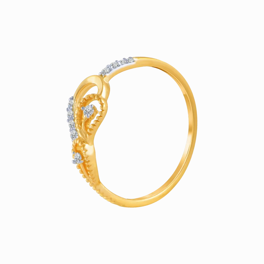 14KT (585) Yellow Gold And Diamond Ring For Women
