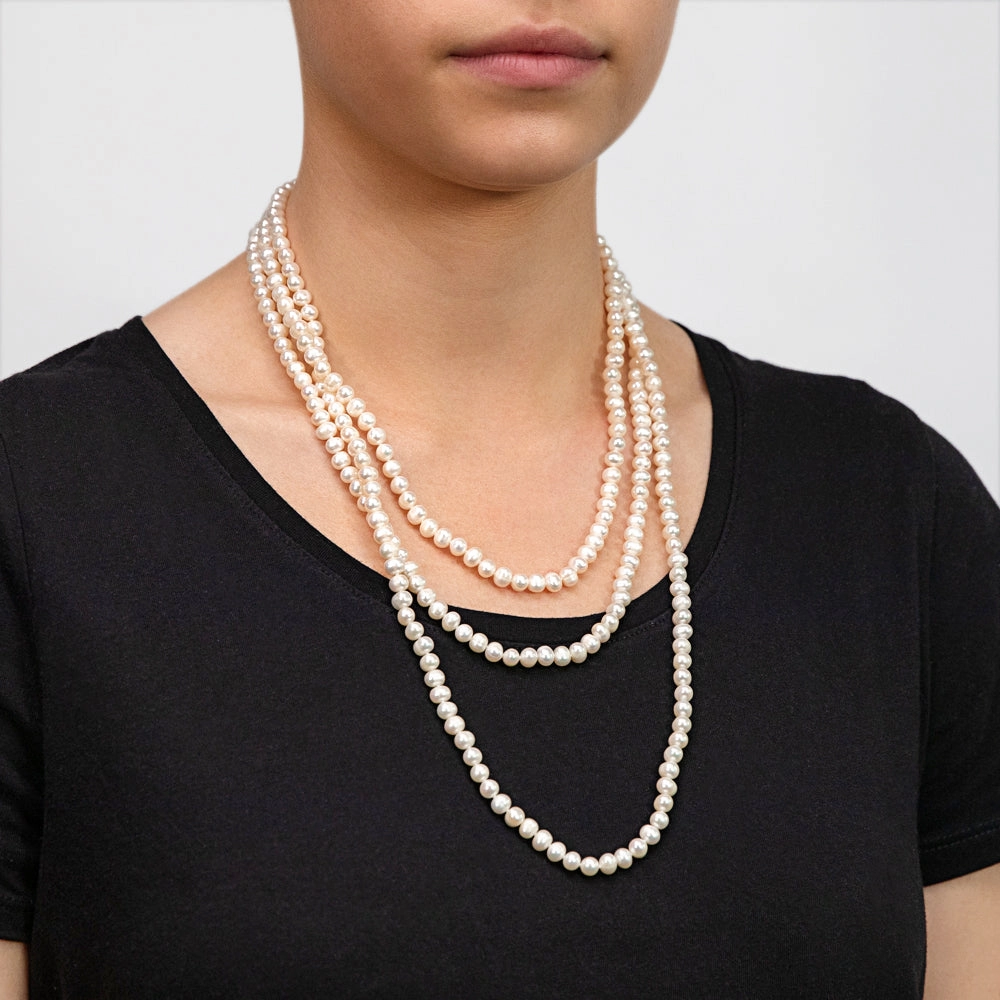 180cm White Freshwater Pearl Strand