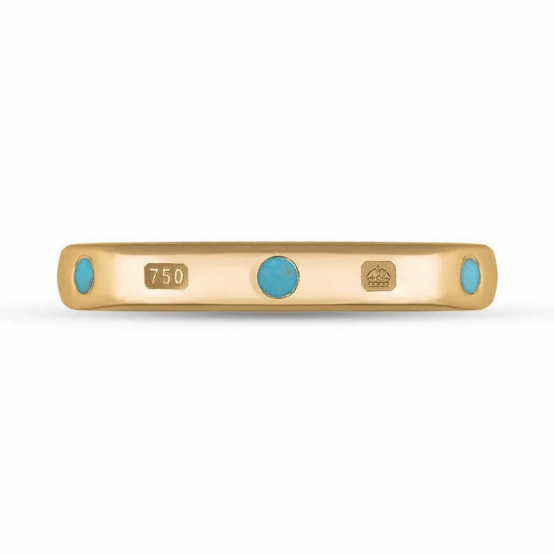 18ct Rose Gold Turquoise Queen's Jubilee Hallmark 6mm Ring D