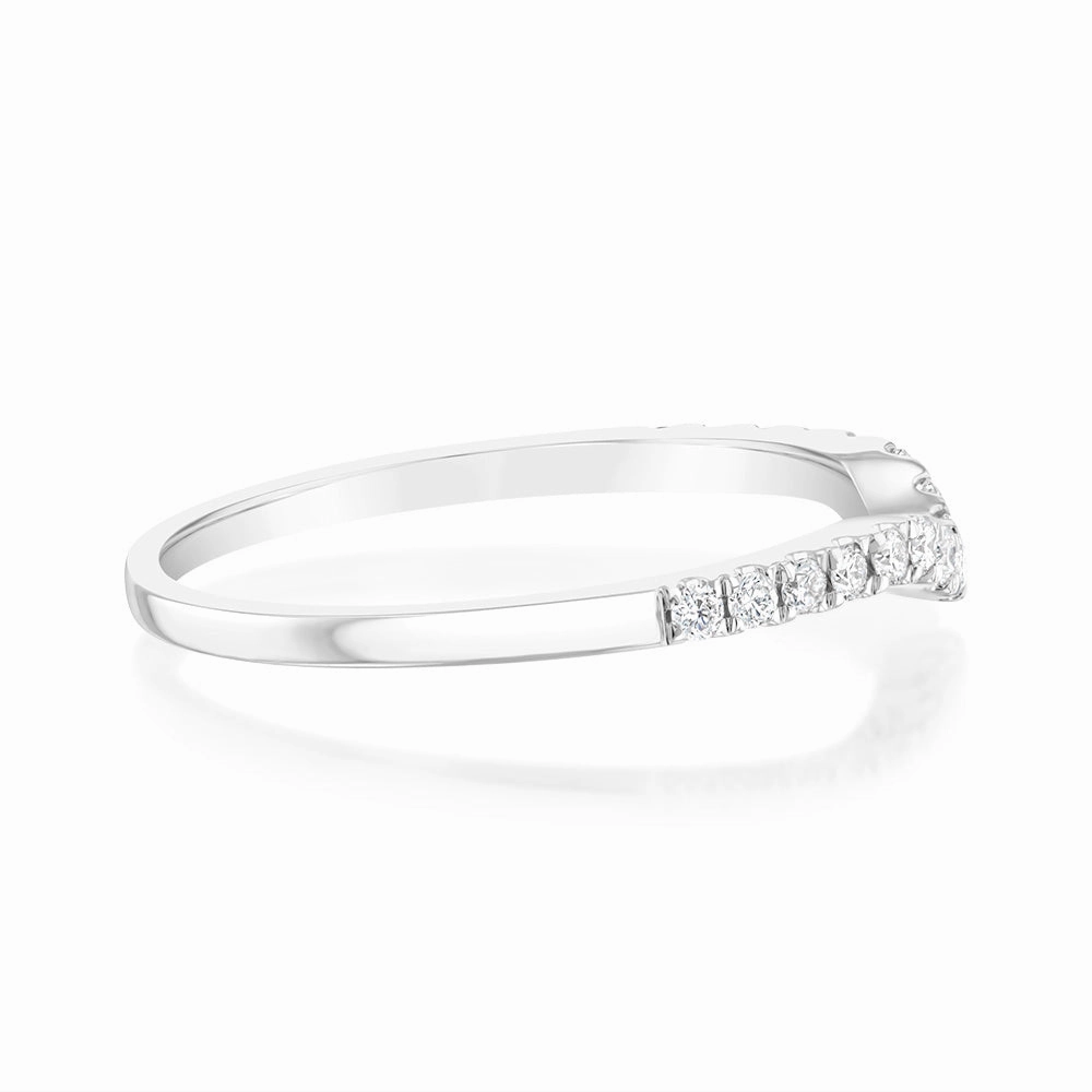 18ct White Gold 'Carina' Contour Ring With 0.2 Carats Of Diamonds