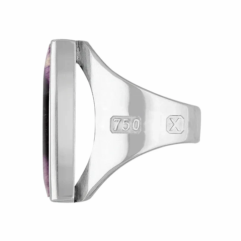 18ct White Gold Blue John Hallmark Medium Square Ring
