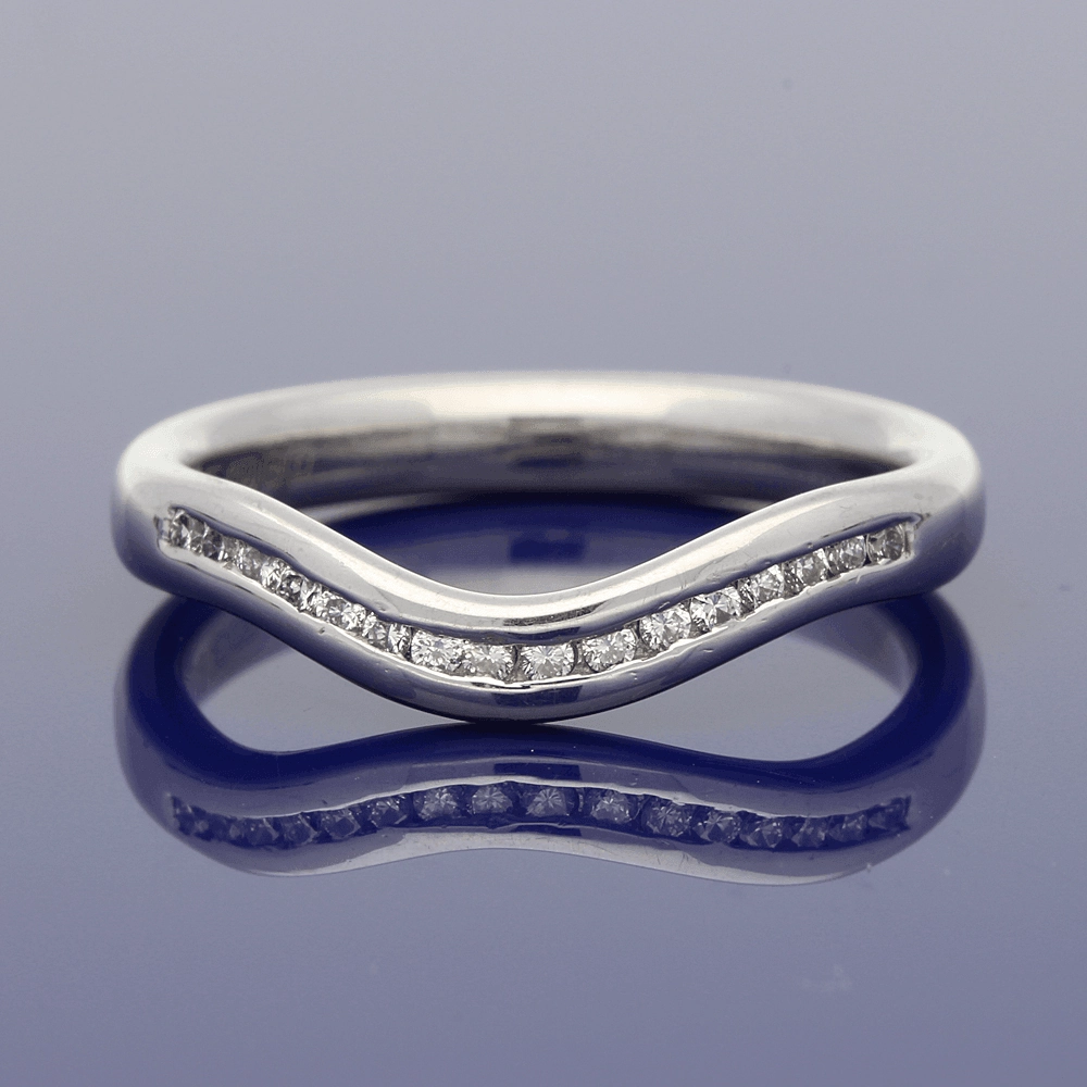 18ct White Gold Diamond Curve Shaped Eternity Ring