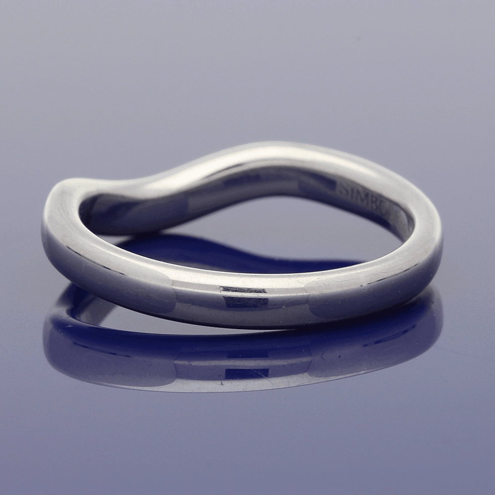 18ct White Gold Diamond Curve Shaped Eternity Ring