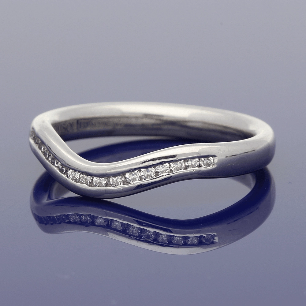 18ct White Gold Diamond Curve Shaped Eternity Ring