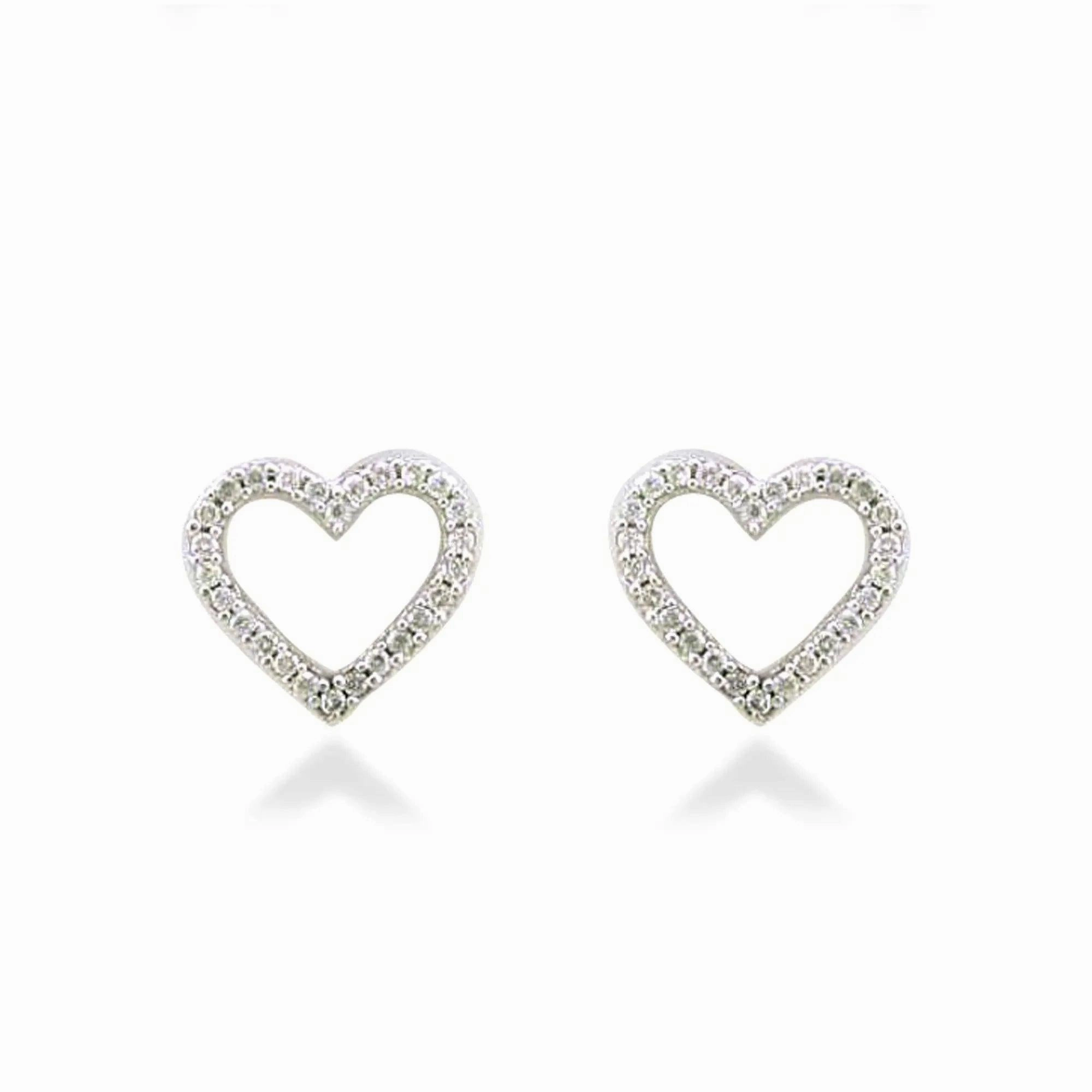 18ct white gold Diamond heart shaped earrings